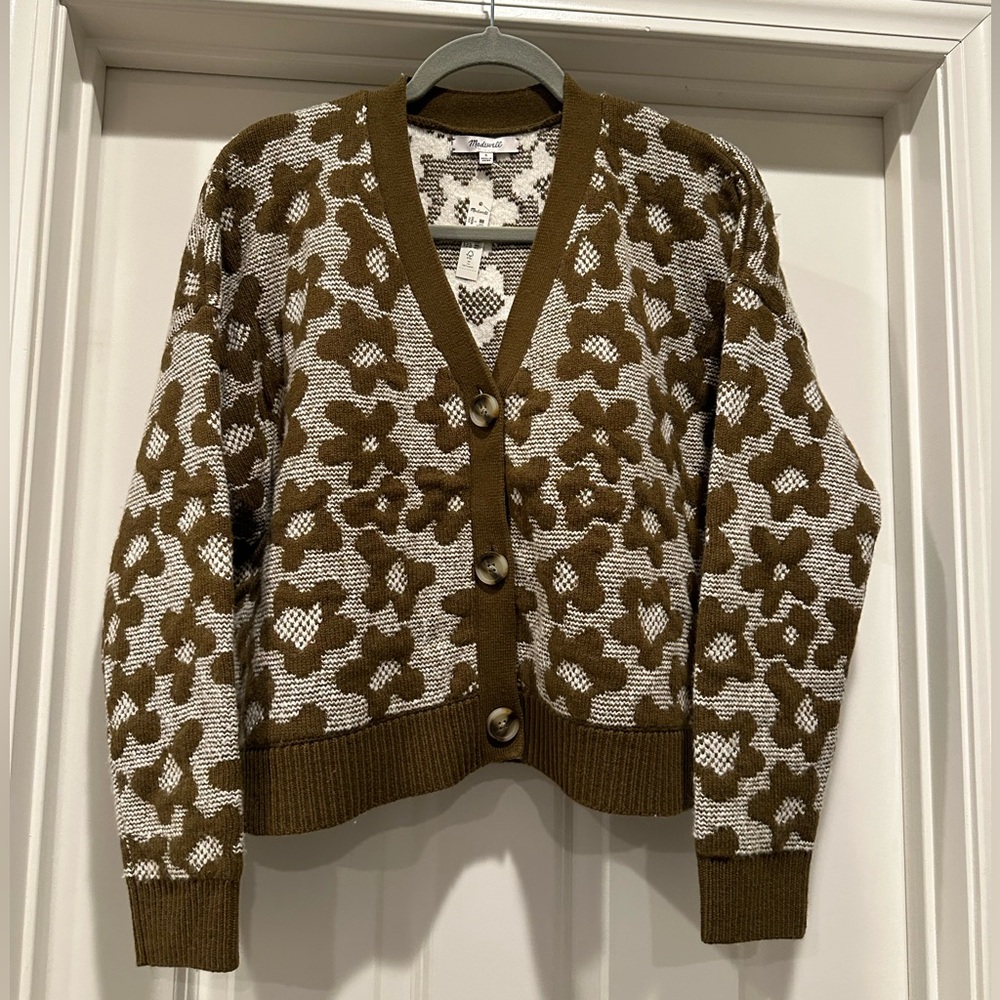 Madewell Leighton flower cardigan sweater